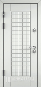 Белая металлическая дверь входная для дома №31 - фото вид изнутри