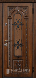 Дверь с кованными элементами №7 - фото вид снаружи