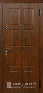 Стальная дверь в квартиру с зеркалом №44 - фото вид снаружи