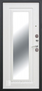 Дверь входная с зеркалом белая внутри №75 - фото вид изнутри