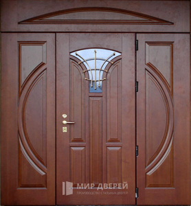Входная металлическая парадная дверь в частный дом №16 - фото вид снаружи