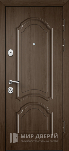 Дверь МДФ ПВХ входная коричневая №9 - фото вид снаружи