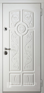 Дверь входная металлическая белая №34 - фото вид снаружи