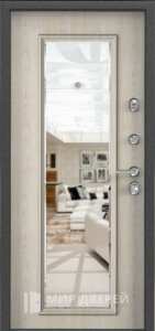 Железная дверь с зеркалом входная в квартиру №46 - фото вид изнутри