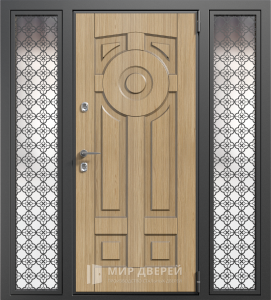 Железная дверь входная широкая №8 - фото вид снаружи