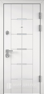 Дверь входная белая панель №23 - фото вид снаружи